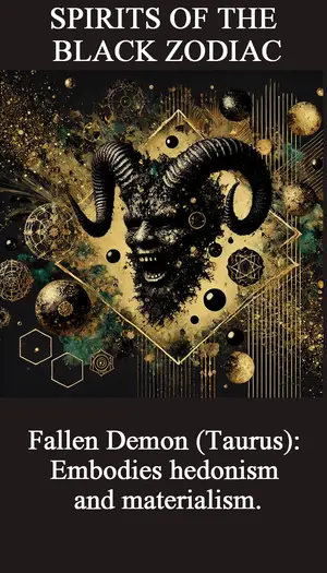Taurus Black Zodiac Fallen Demon with golden idol image
