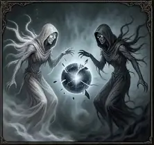dark lore of the black zodiac - Gemini the duality shade dark and light entities facing off