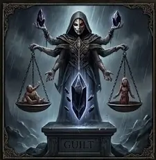 dark lore of the black zodiac showing Libra the soul scaler with scales