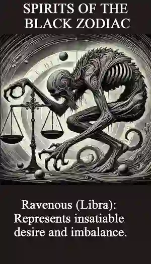 Libra Black Zodiac Ravenous with scale image