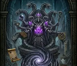 ophiuchus seated on a throne of serpents