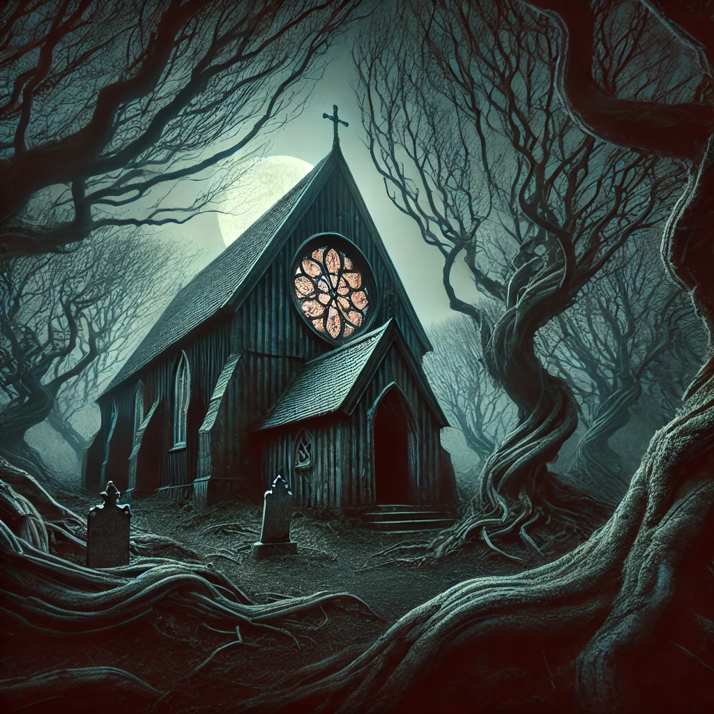 illustrated horror stories - picture of the old abandoned church