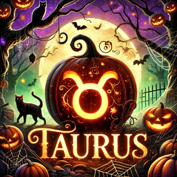 halloween scary horoscopes pumpkin carved with Taurus