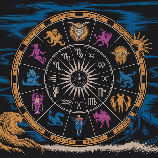 black zodiac circle