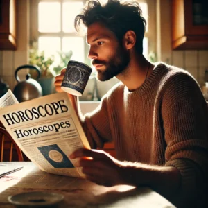 Daily horoscopes with zodiac symbols, offering personalized predictions and insights for each sign based on astrological events and celestial influences.