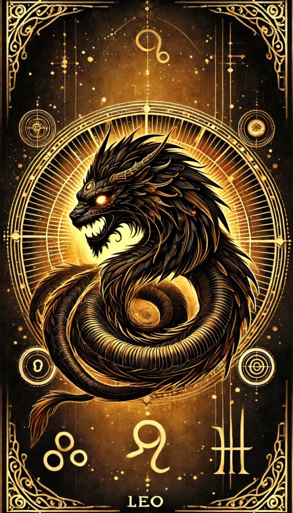 the mystical and powerful image representing the dark desires of Leo's Black Zodiac spirit, "The Basilisk.