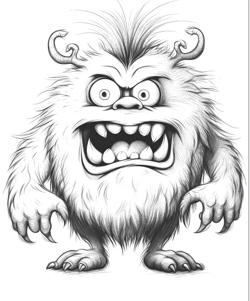 spooky halloween coloring pages with a monsters inc style monster
