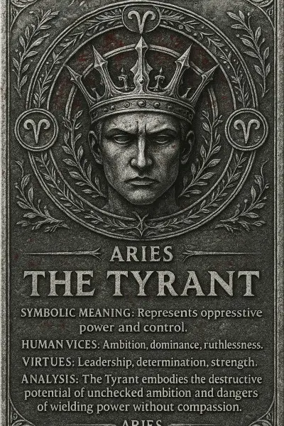 aries black zodiac stone tablet