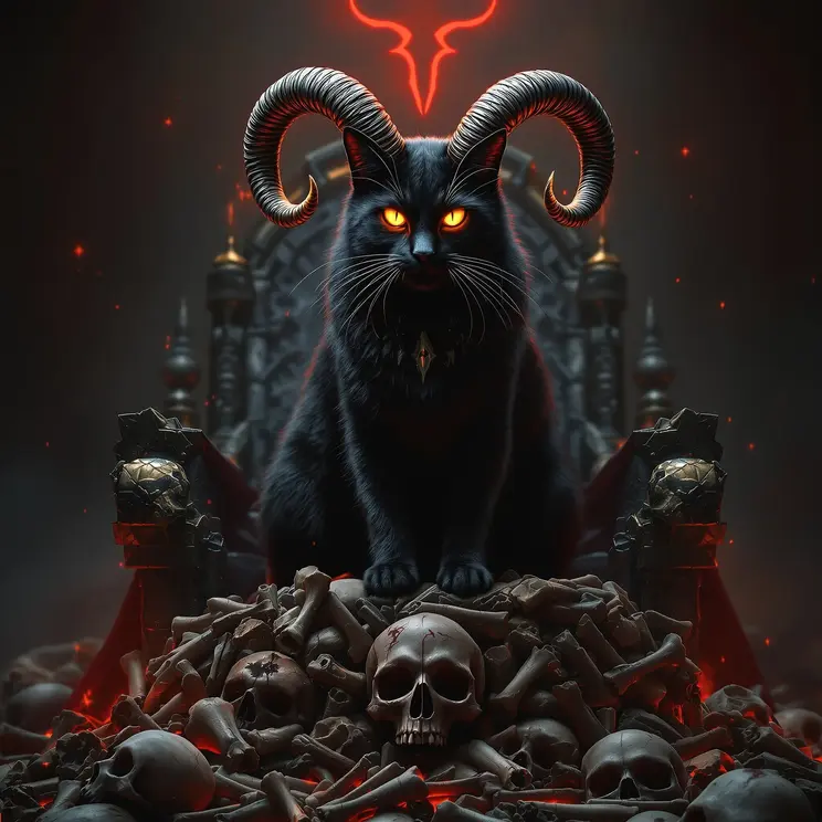 The Tyrant Aries black cat with commanding presence and warrior energy for World Black Cat Day