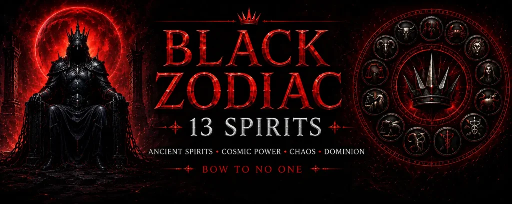 horror astrology - black zodiac banner
