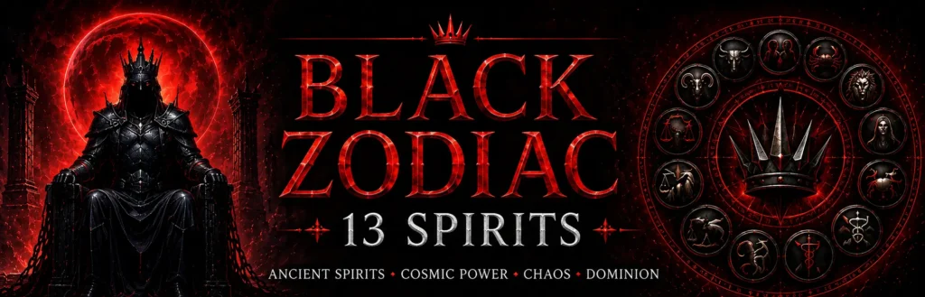 horror astrology - black zodiac banner