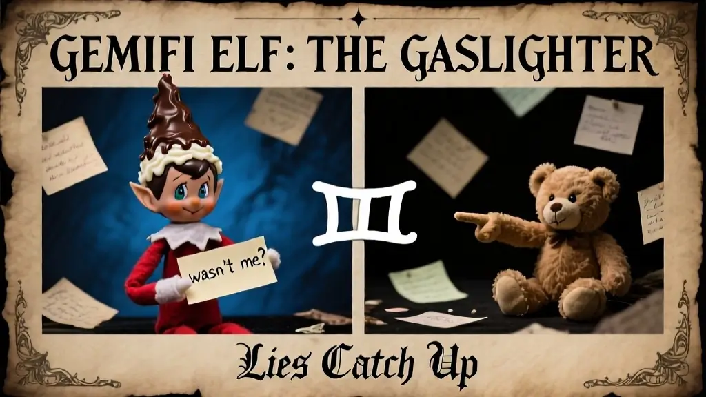 Gemini Elf on the Shelf gaslighter scenario with contradictory evidence lies deception