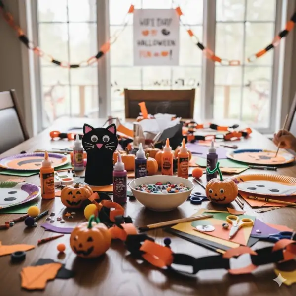 image showing various halloween crafts for kids