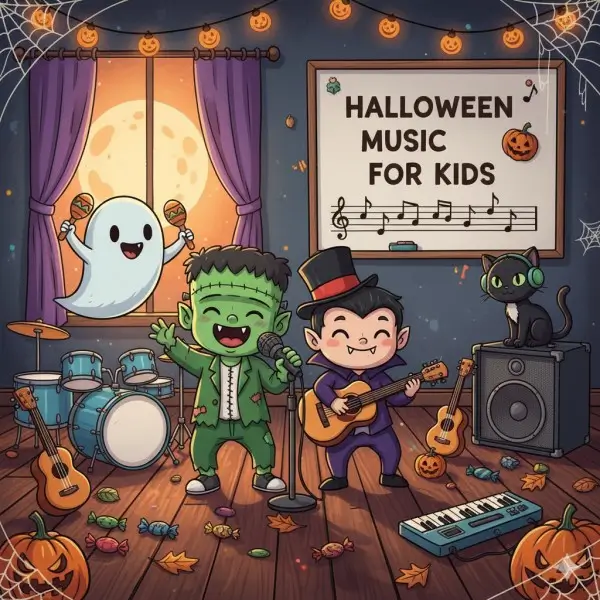 image showing halloween music for kids
