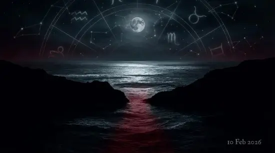 water inlet with moon and zodiac signs for 10th Feb section on hormuz pressure for dark zodiac 2026