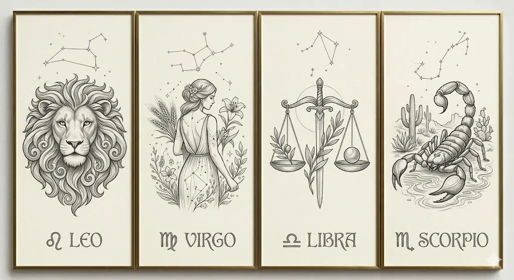 leo, virgo, libra and scorpio