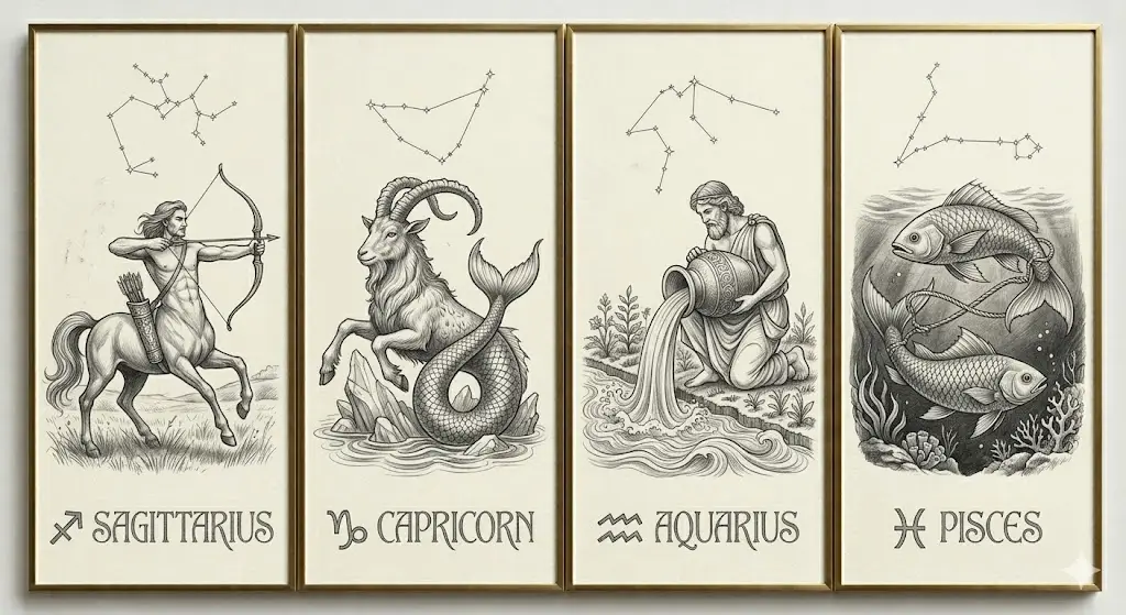 sagittarius, capricorn, aquarius and pisces