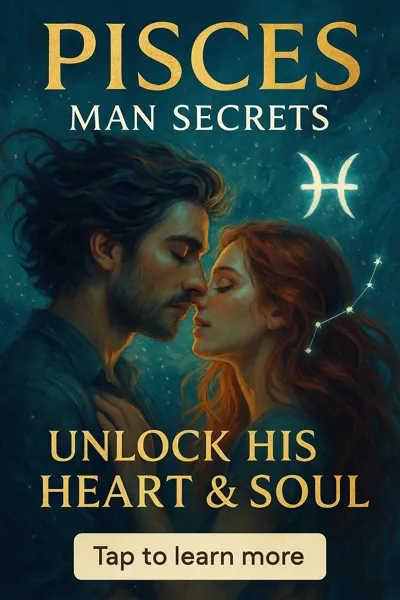 Serene underwater world with a dreamy couple in an embrace, representing the emotional depth of a Pisces man.