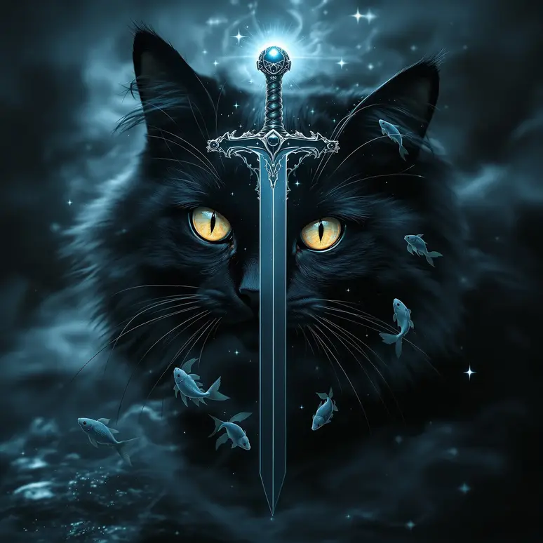 The Sword Pisces with dreamy empathic psychic sensitivity in liminal spiritual realm