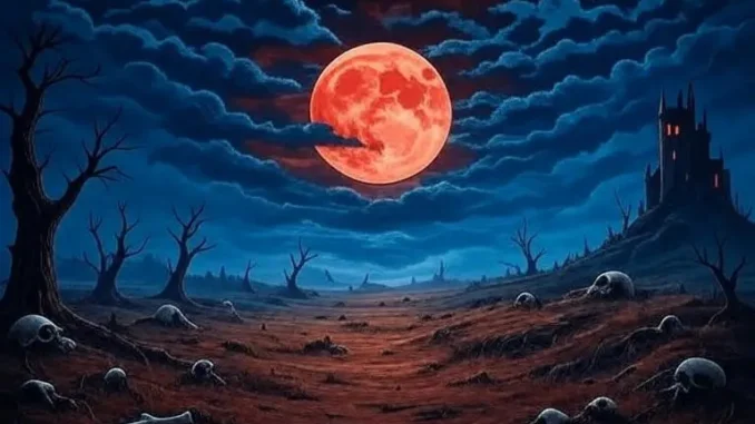strawberry-moon strawberry moon in a cloudy sky