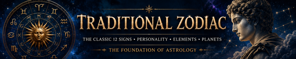 horror astrology - traditional zodiac banner