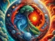 colourful swirl containing all 4 zodiac elements